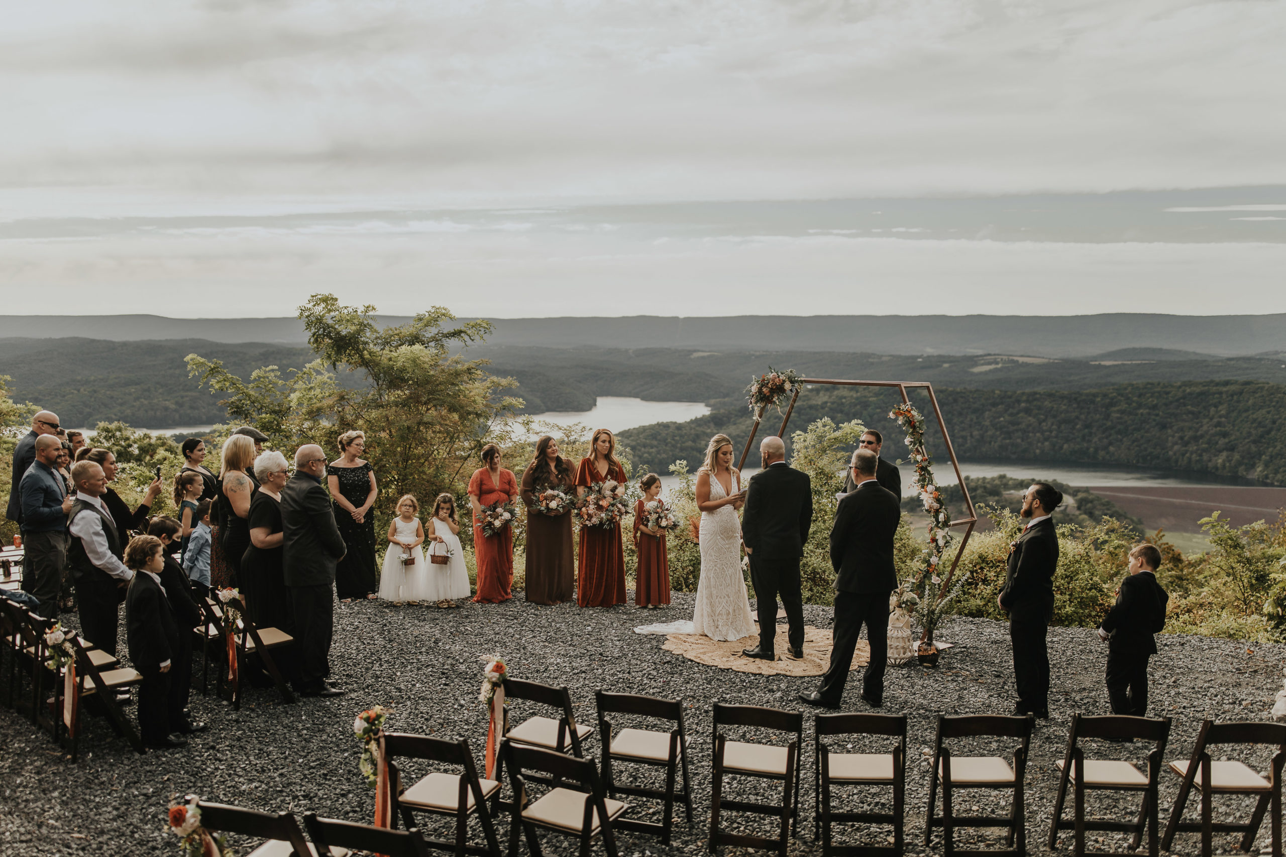 Wedding Photograph of a Ceremony at the top of a mountain