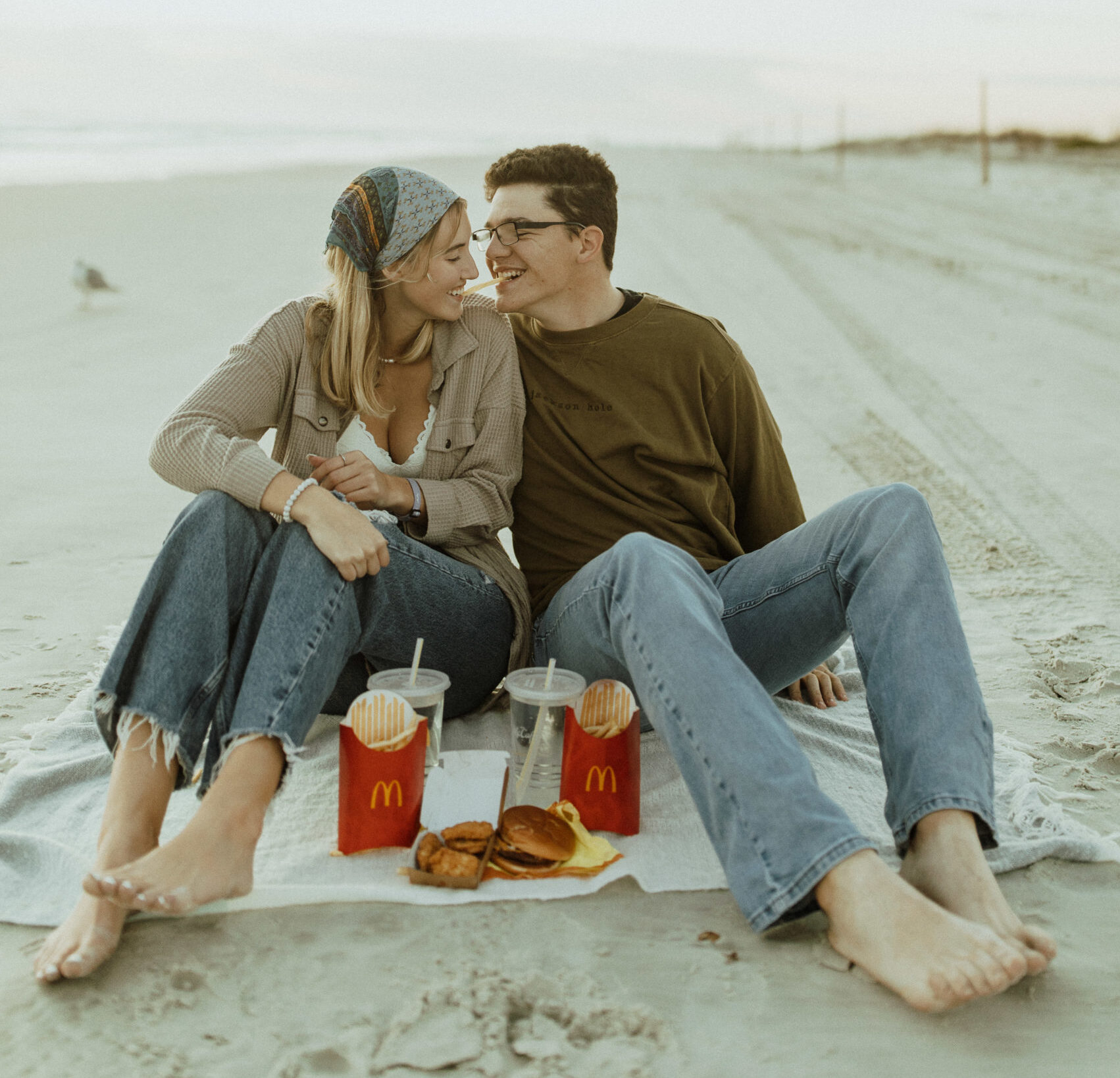 A Romantic McDonald's Picnic on the Beach in New Smyrna, Florida