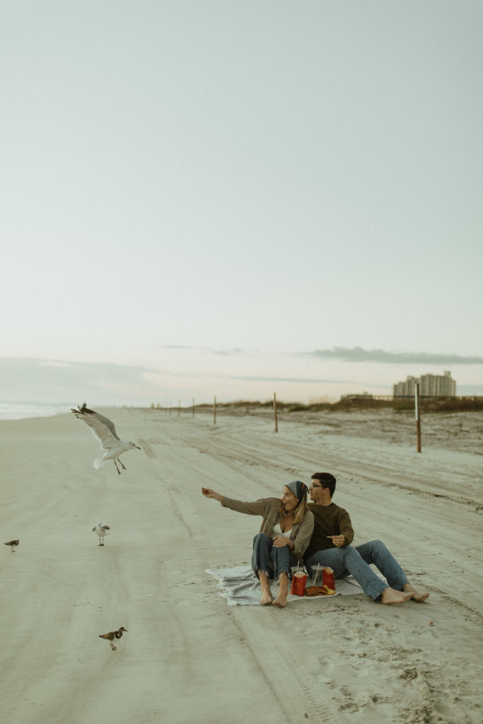 A Romantic McDonald's Picnic photoshoot on the Beach in New Smyrna, Florida