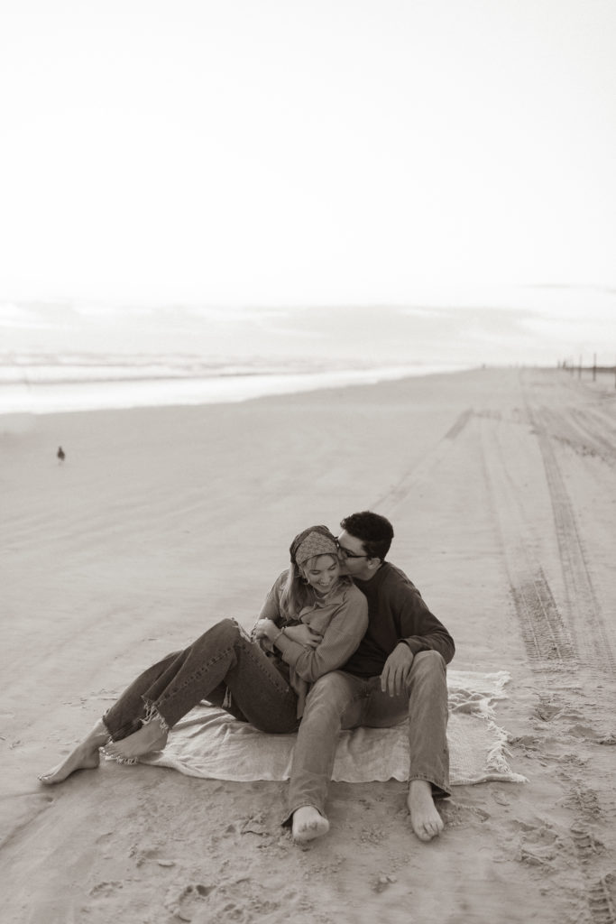 A Romantic sunrise engagement photoshoot on the Beach in New Smyrna, Florida