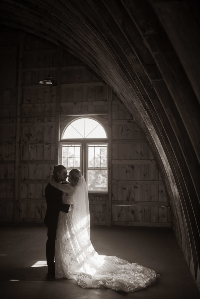 A bride and grooms first dance at their lancaster Venue