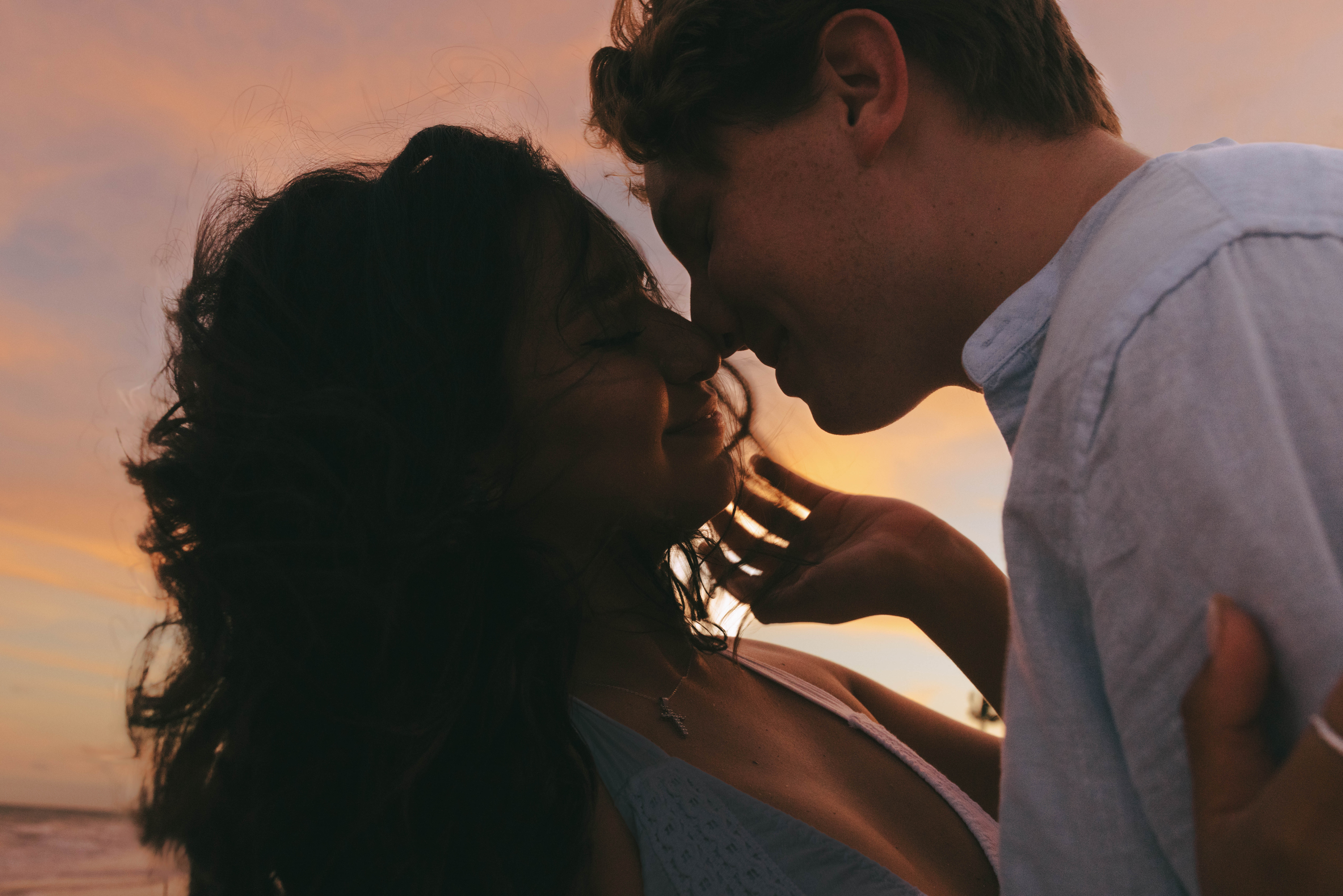 Palm Beach engagement photography captured in warm, golden hour light