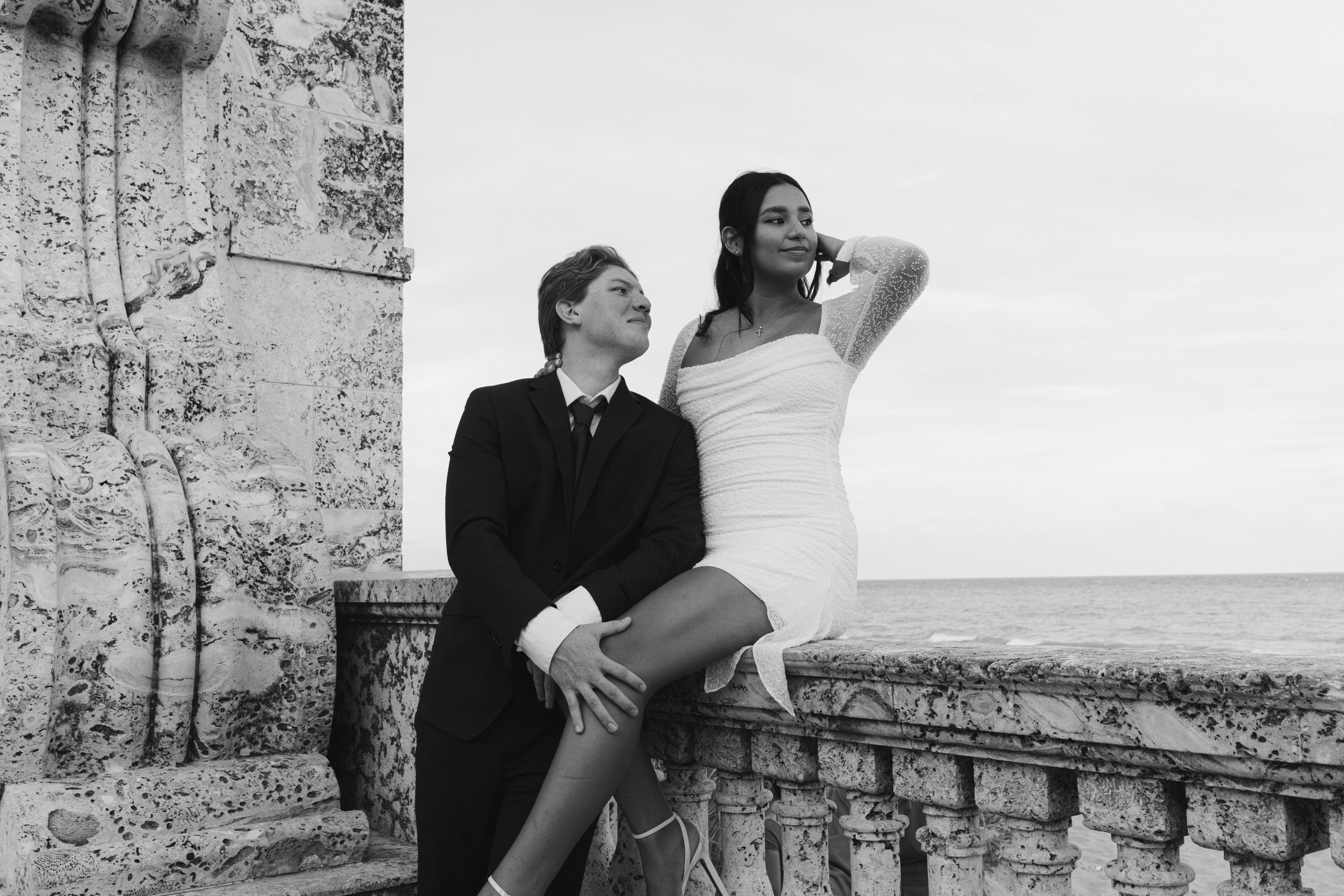Worth Avenue Palm Beach engagement photos featuring iconic Mediterranean architecture