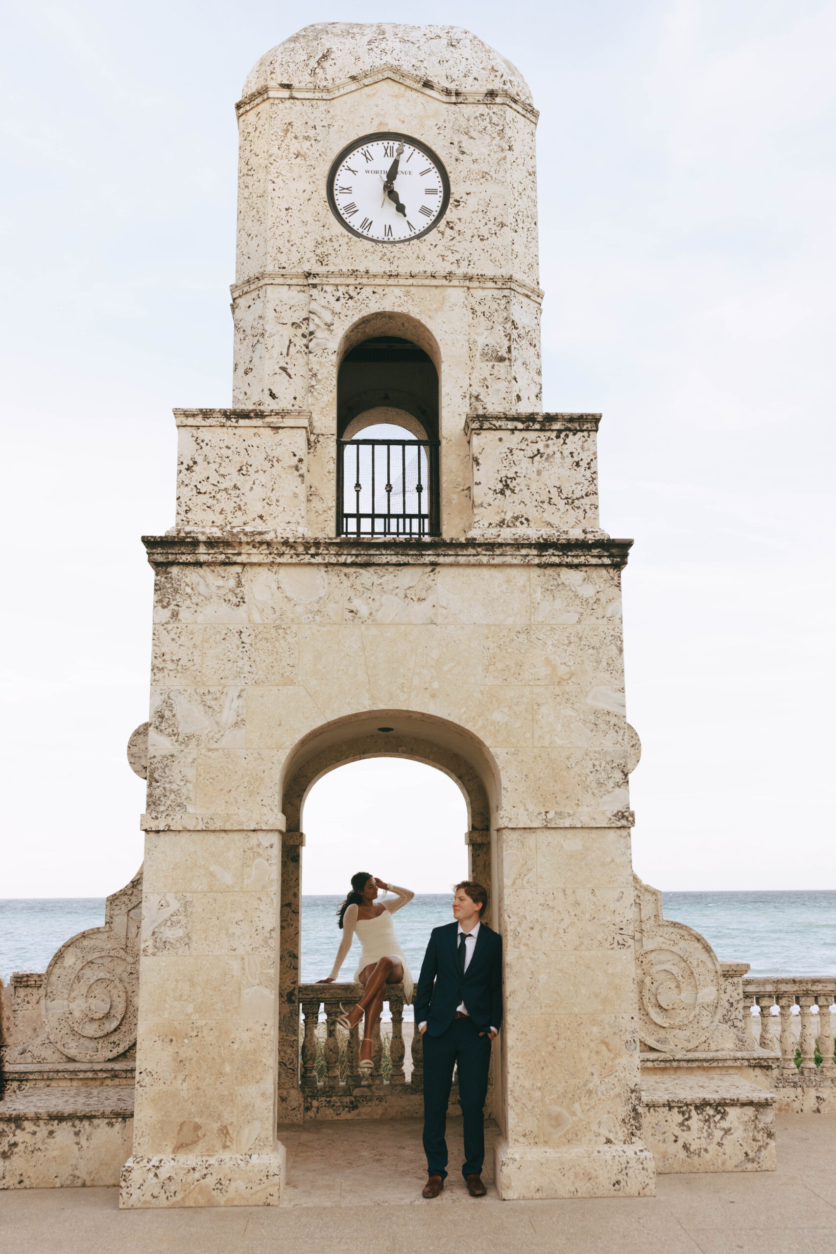 Worth Avenue Palm Beach engagement photos featuring iconic Mediterranean architecture