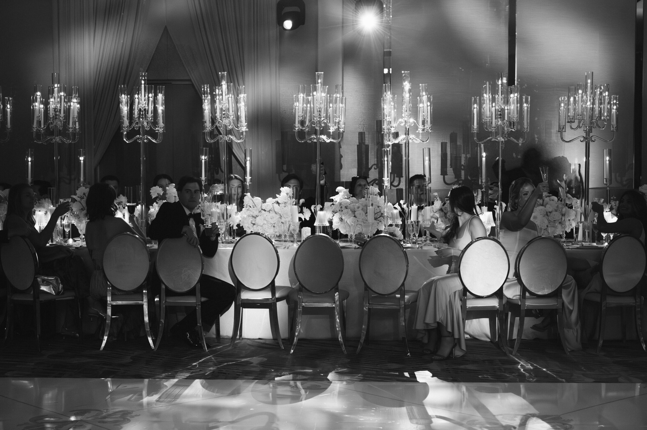 Romantic editorial table setting at a South Florida Ritz-Carlton wedding