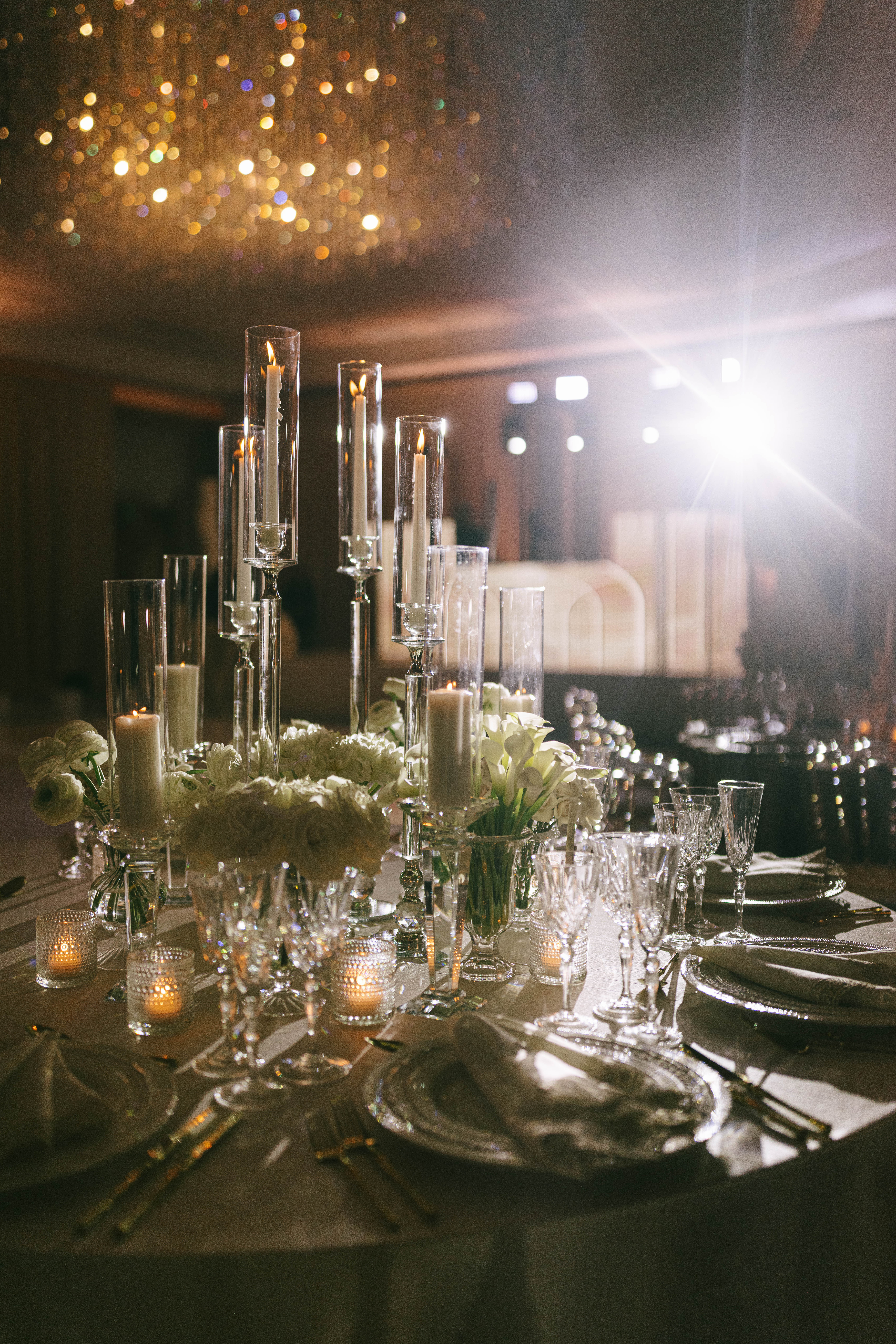 Romantic editorial table setting at a South Florida Ritz-Carlton wedding