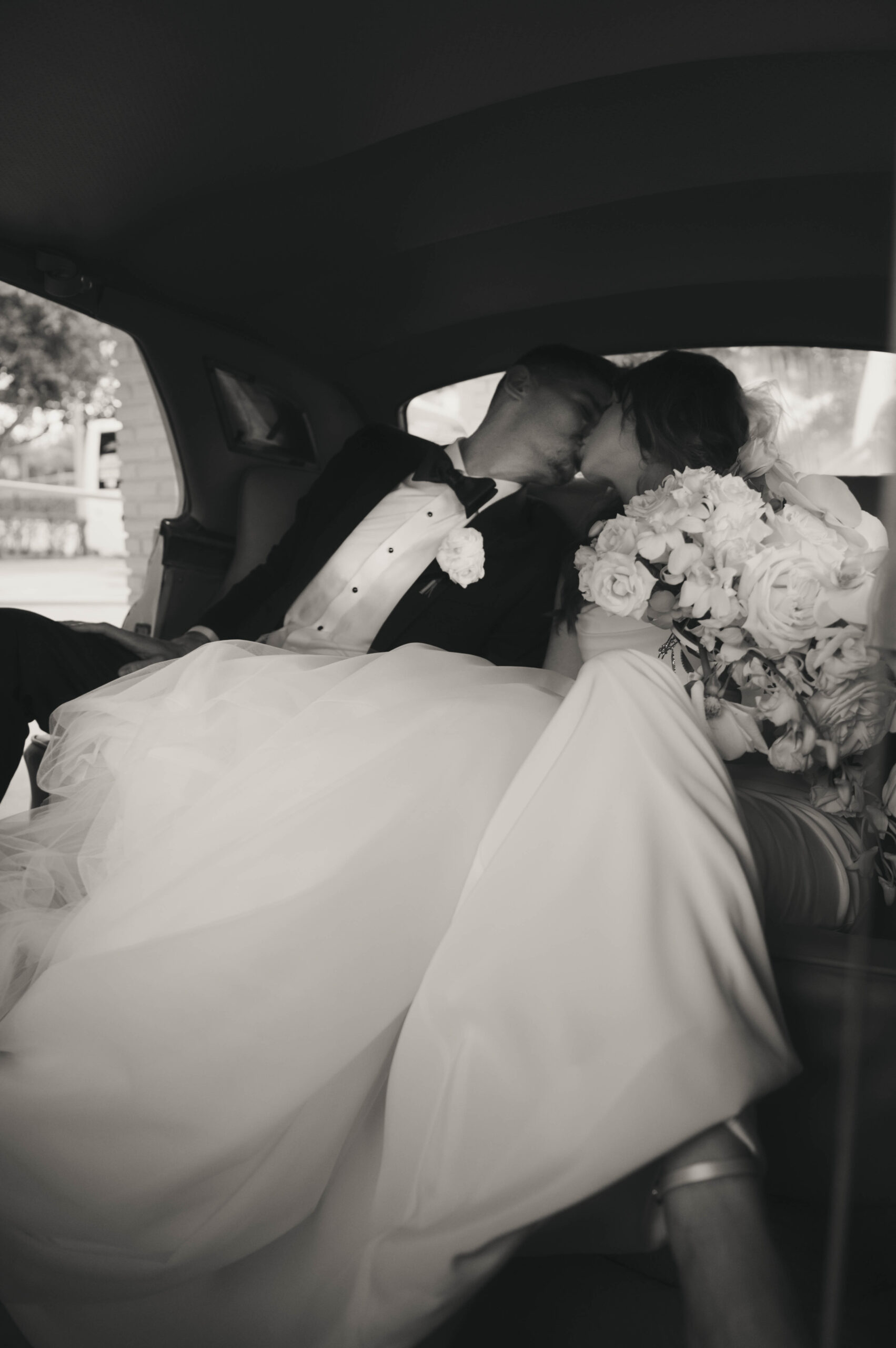 Romantic Ritz-Carlton Fort Lauderdale bride and groom car exit