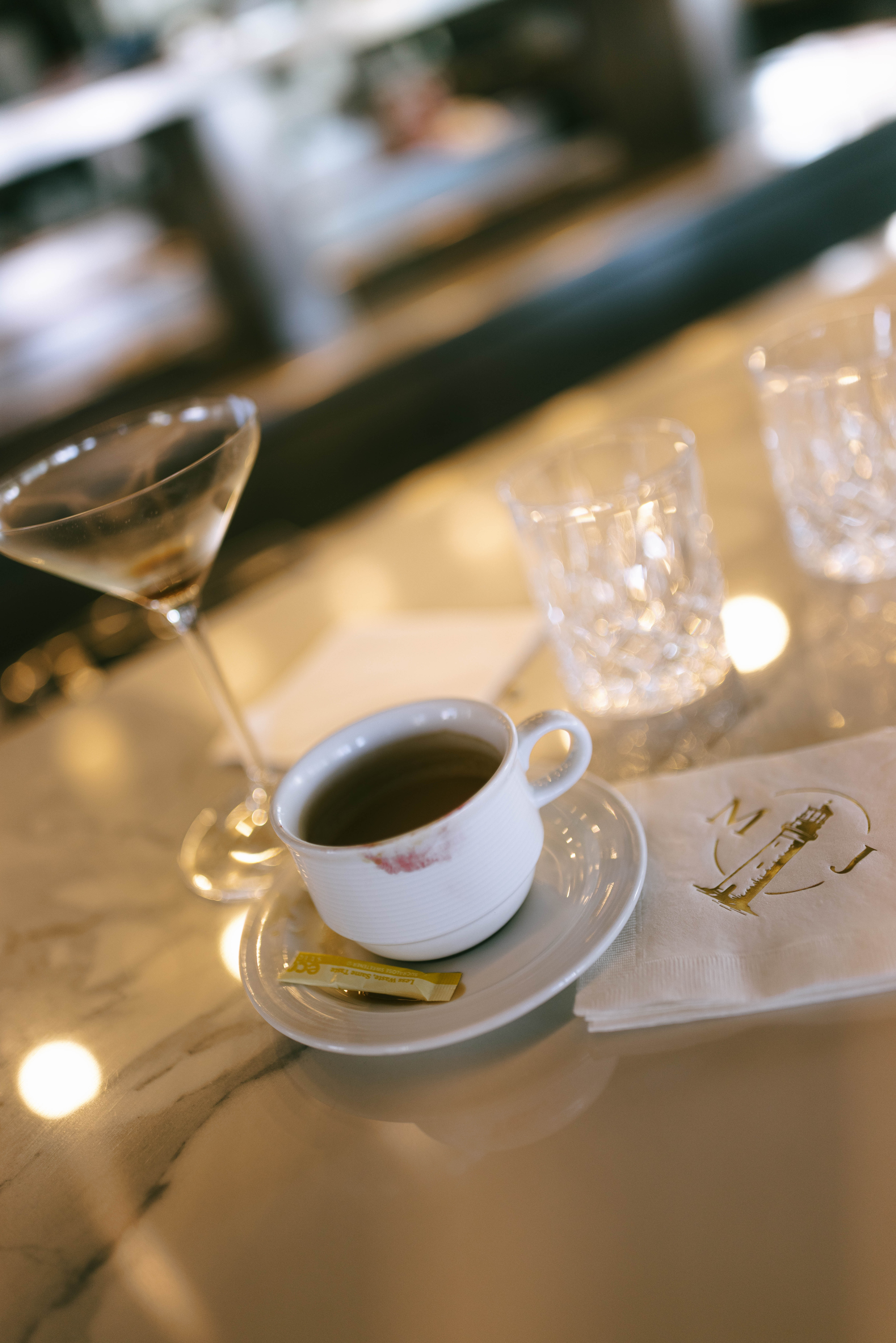 Coastal Mediterranean restaurant setting at The Beacon in Jupiter during a wedding welcome party