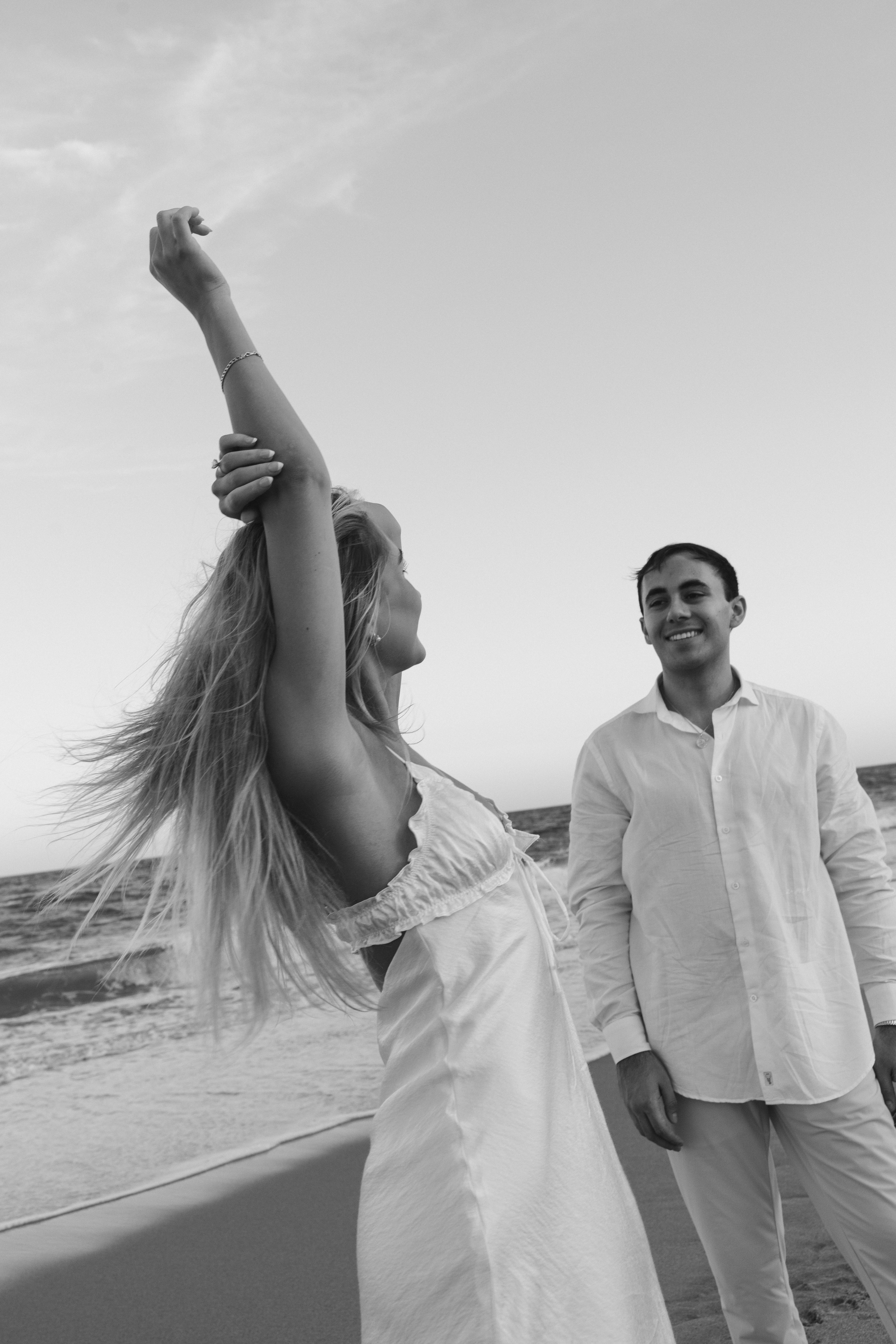 Artistic, Creative, Editorial beach engagement photos in West Palm Beach