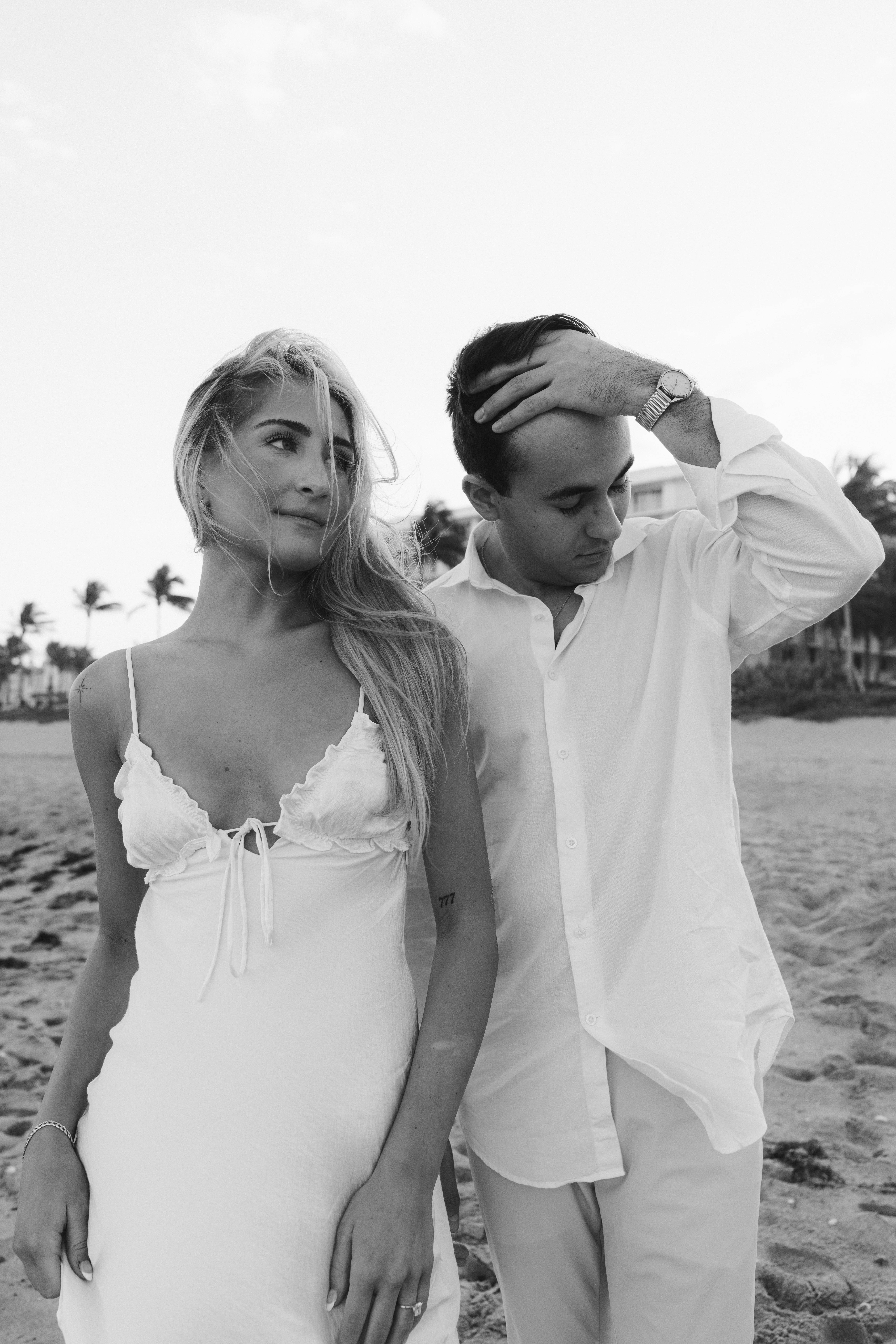 Artistic, Creative, Editorial beach engagement photos in West Palm Beach