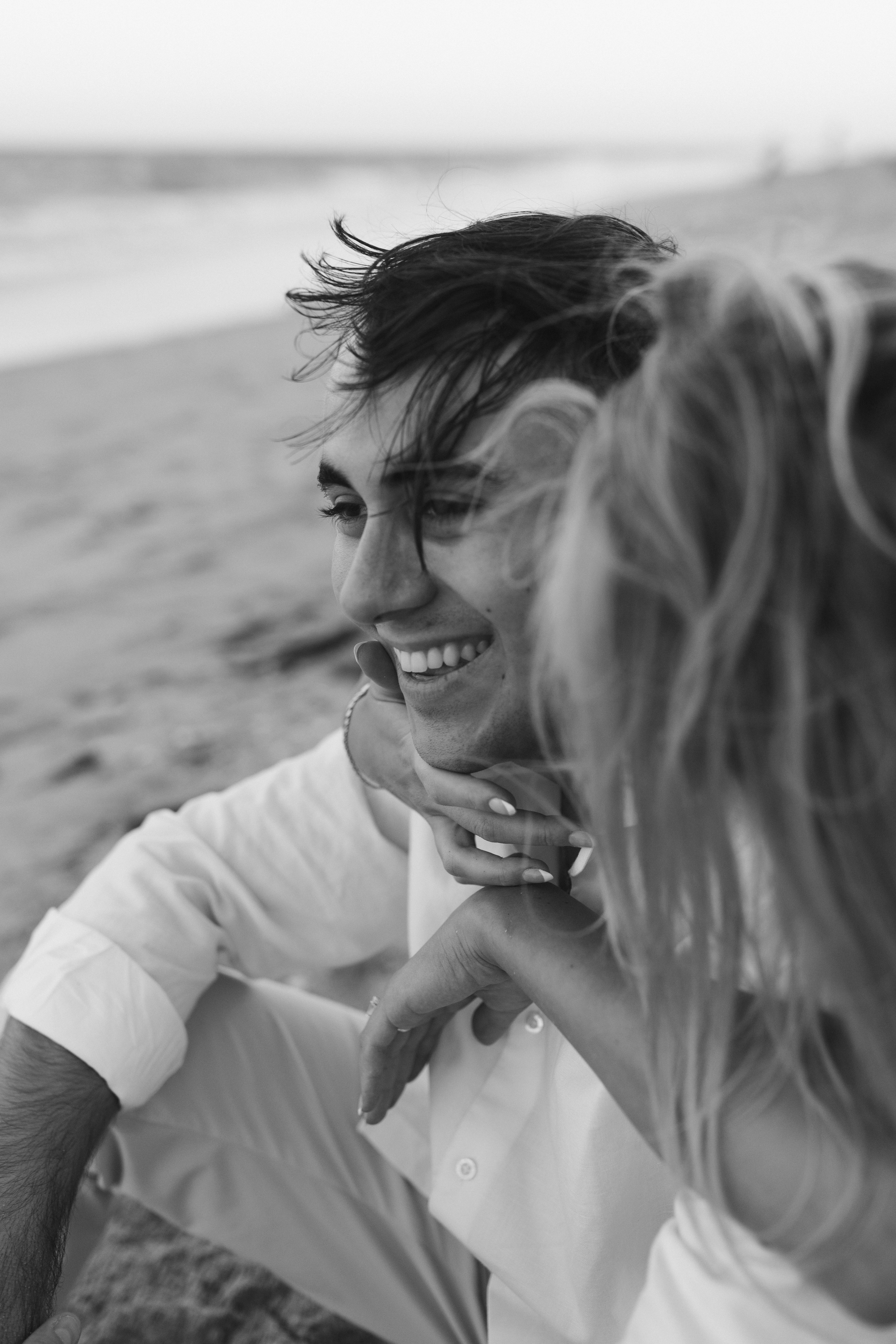 Artistic, Creative, Editorial beach engagement photos in West Palm Beach