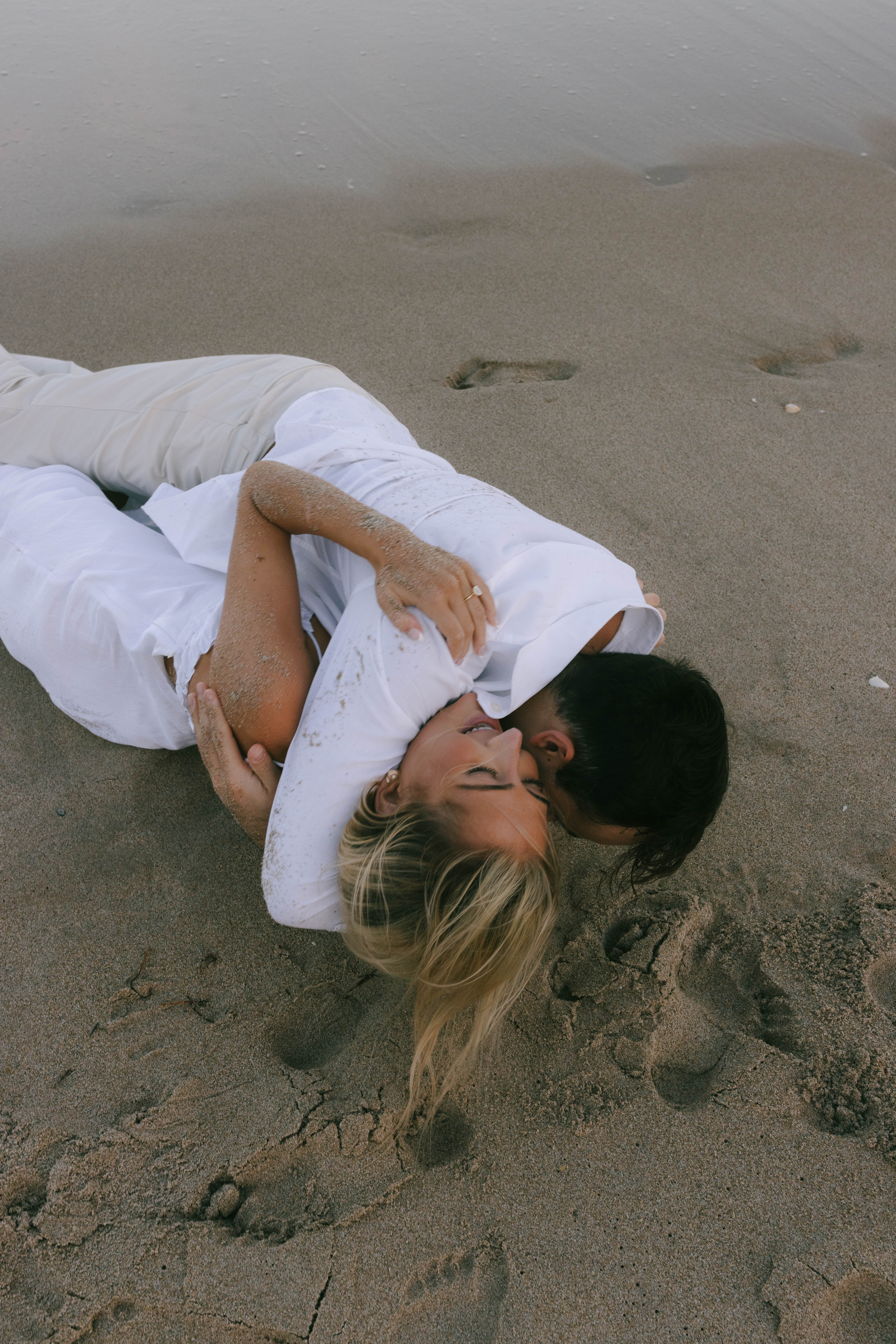 Artistic, Creative, Editorial beach engagement photos in West Palm Beach