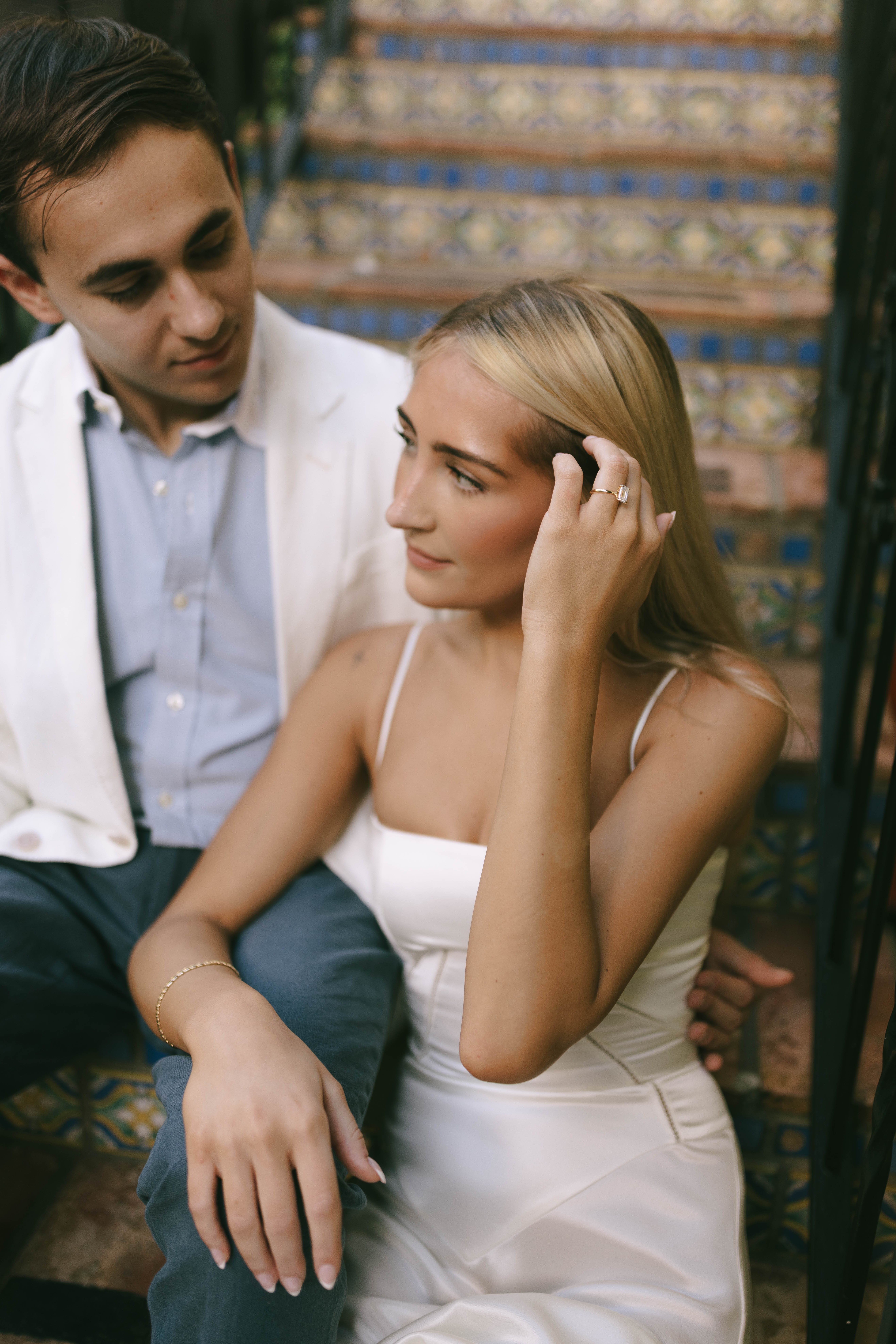 Romantic and editorial Worth Avenue couples portraits