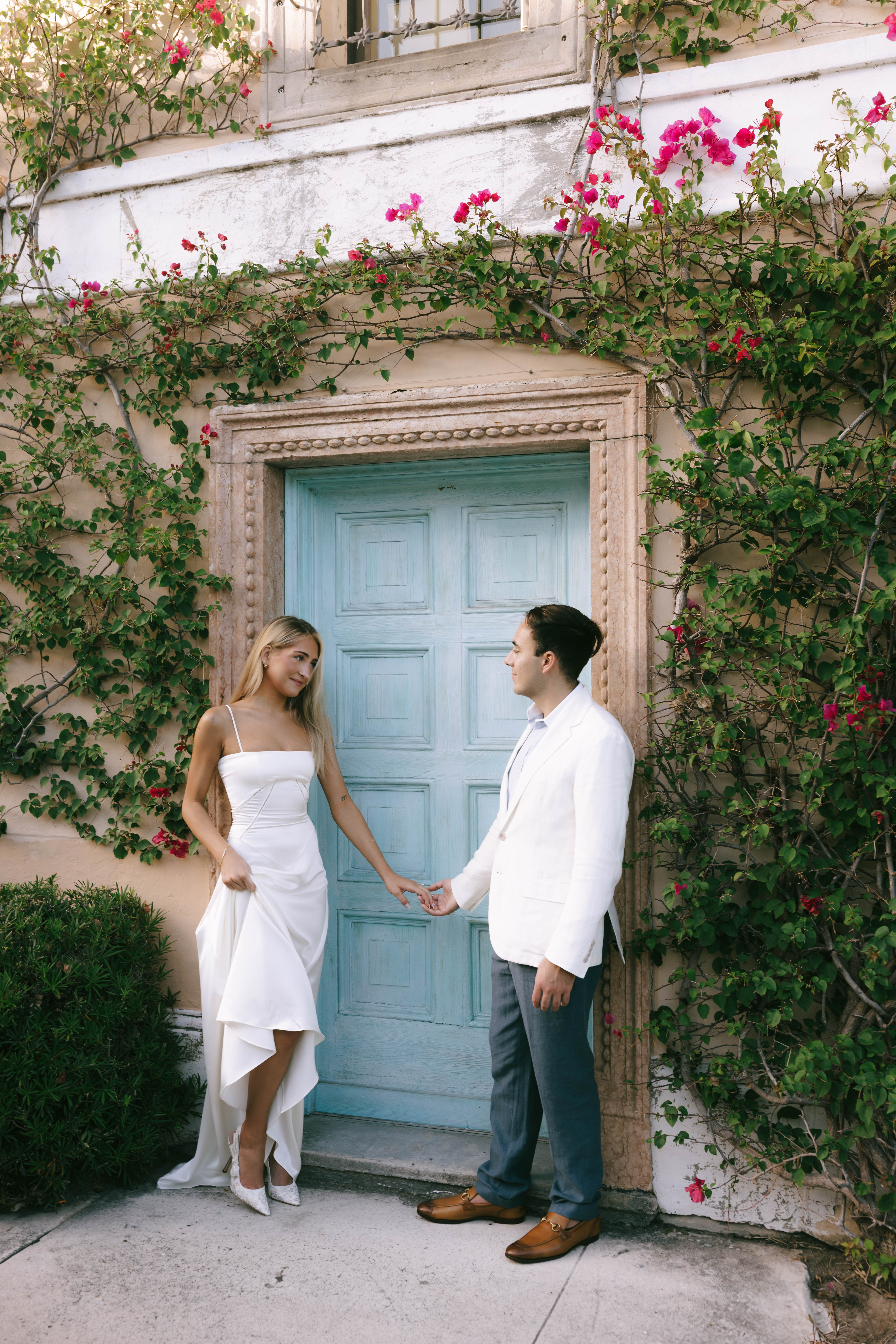 Romantic and editorial Worth Avenue couples portraits