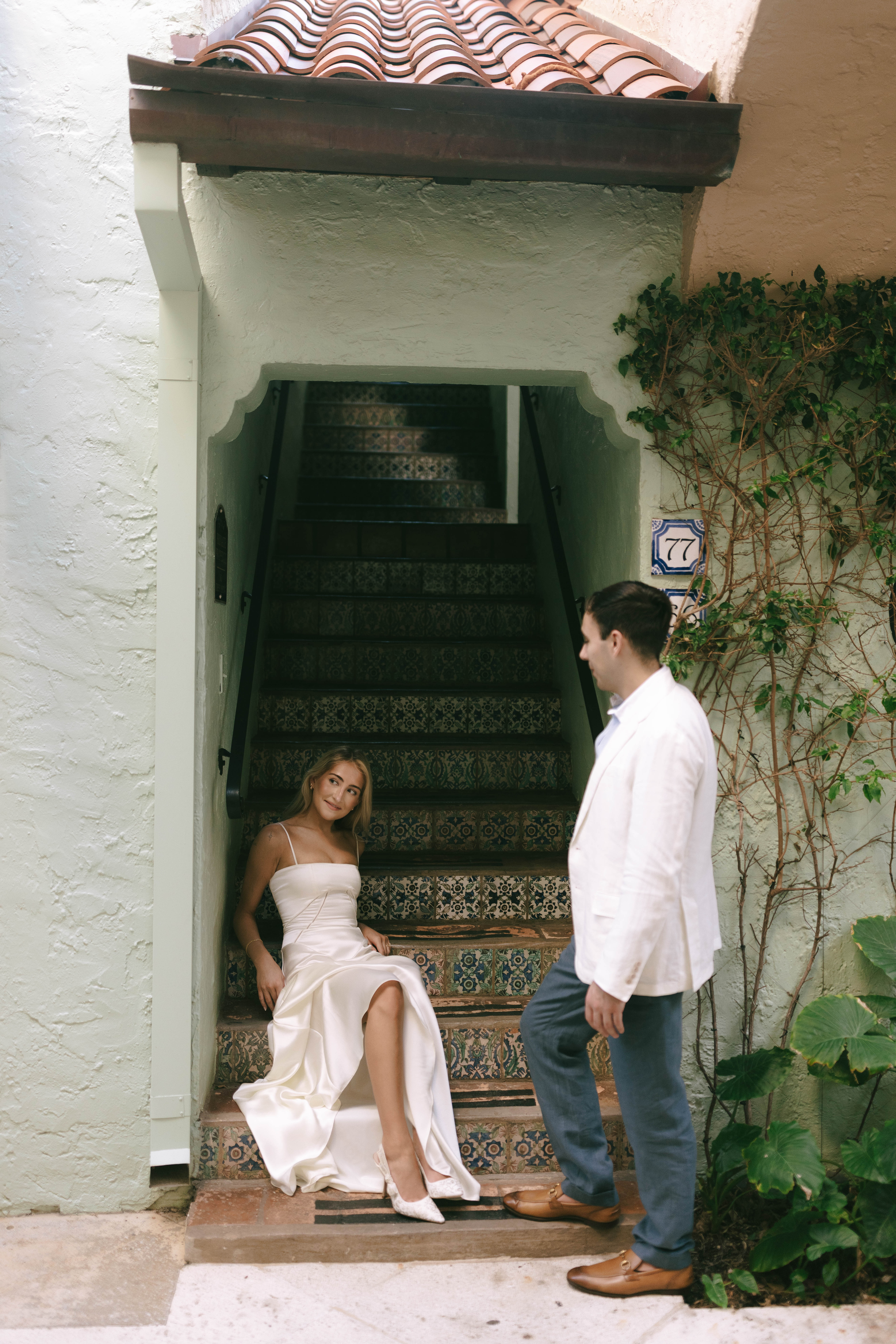 Romantic and editorial Worth Avenue couples portraits