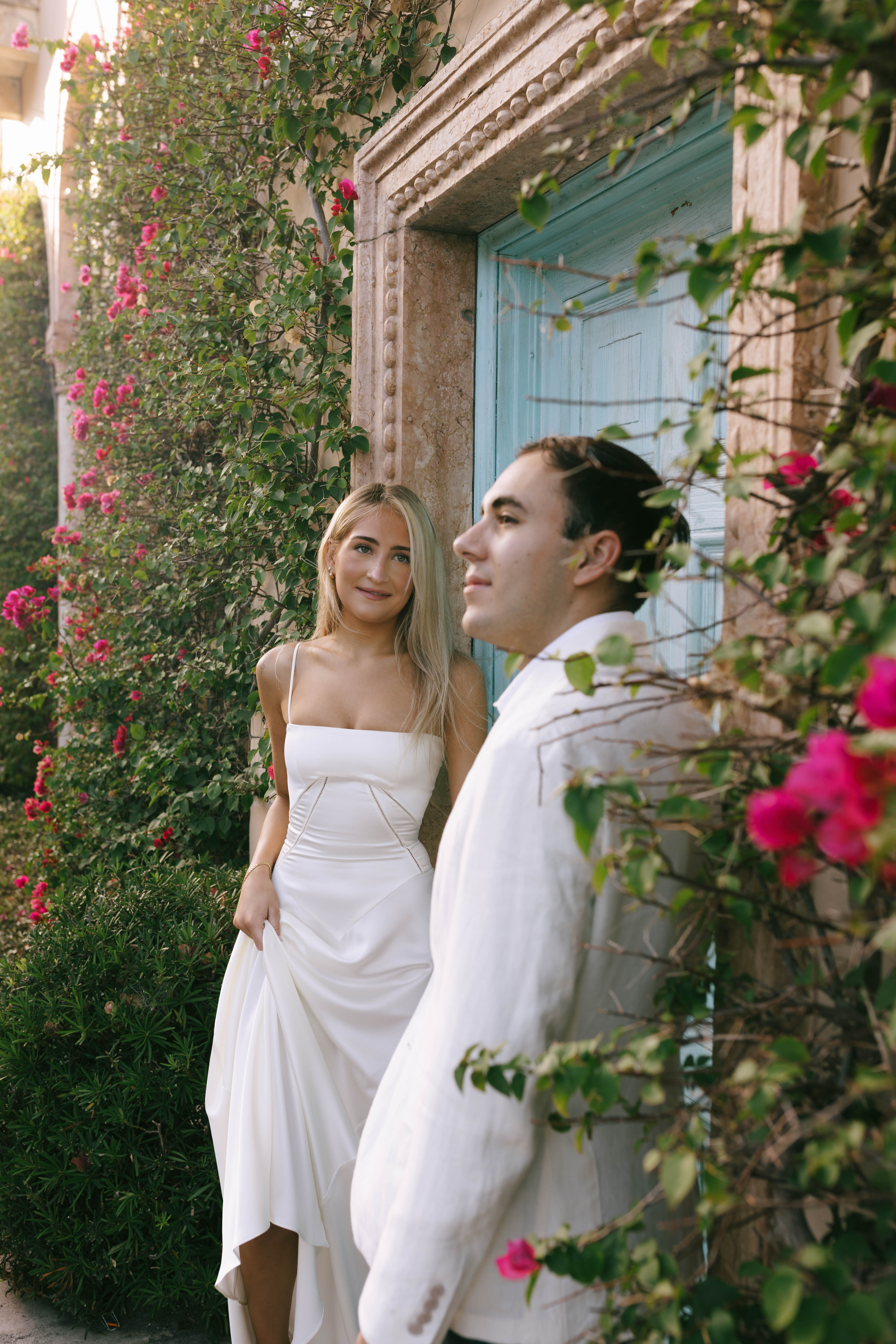 Romantic and editorial Worth Avenue couples portraits