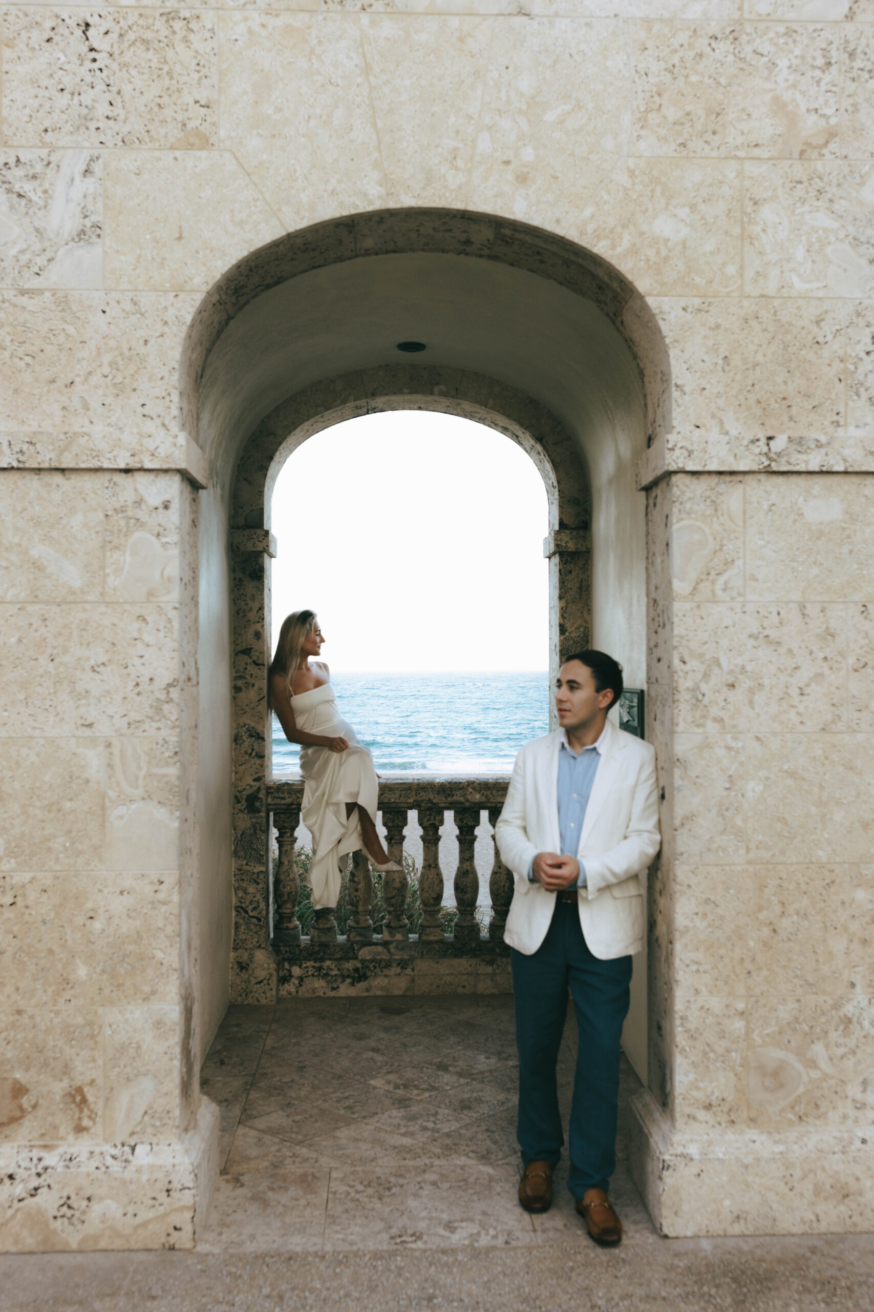 Palm Beach coastal bride-inspired engagement photos